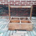 houten bak - 4 vakken - kruiden - bloemen - plantjes - vergr, Gebruikt, Minder dan 30 cm, Ophalen of Verzenden, Rechthoekig