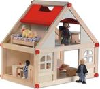 Playwood Poppenhuis inclusief meubels en 3 buigpoppen, Ophalen, Zo goed als nieuw, Poppenhuis