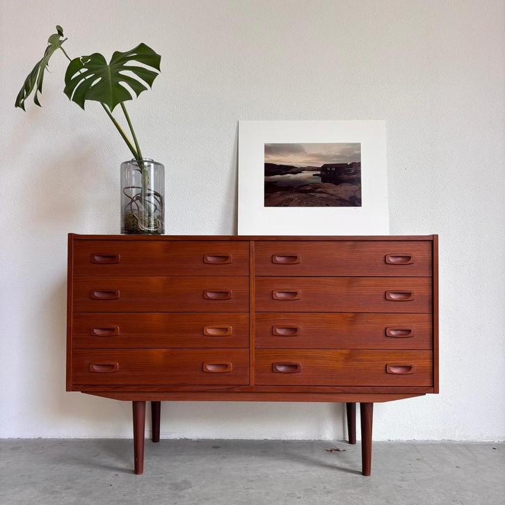 VINTAGE | DEENS | LADEKAST | TEAK, Huis en Inrichting, Kasten | Ladekasten, Gebruikt, Minder dan 100 cm, 100 tot 150 cm, 25 tot 50 cm