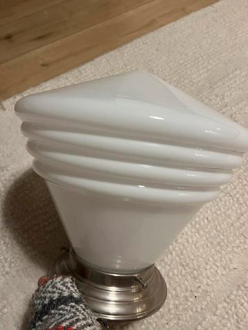 Vintage Plafondlamp Melkglas Jaren 50/60 Art Deco beschikbaar voor biedingen