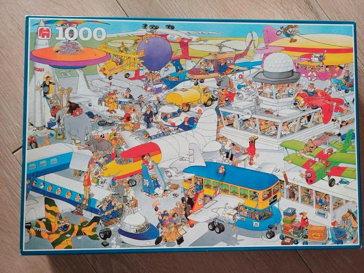 Jan van Haasteren - Vliegveld Puzzel (1000 stuks), Hobby en Vrije tijd, Denksport en Puzzels, Zo goed als nieuw, Legpuzzel, 500 t/m 1500 stukjes