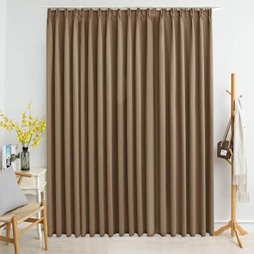 Gordijn verduisterend met haken 290x245 cm taupe beschikbaar voor biedingen