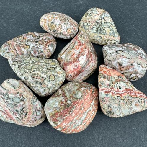 Leopard Skin Jaspis trommelsteen uit Zuid-Afrika, Verzamelen, Mineralen en Fossielen, Mineraal, Ophalen of Verzenden