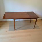 Vintage Eettafel Table Teak Fineer Jaren 60 Uitschuifbaar, Huis en Inrichting, Tafels | Eettafels, Gebruikt, Vintage, 50 tot 100 cm