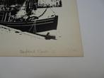 zeefdruk vissershaven Vlissingen, Meester 1980, Antiek en Kunst, Kunst | Etsen en Gravures, Verzenden