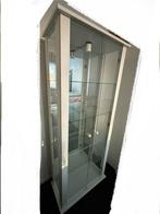 Witte Vitrinekast met Glasplanken & Verlichting, Huis en Inrichting, Kasten | Vitrinekasten, Ophalen of Verzenden, Gebruikt