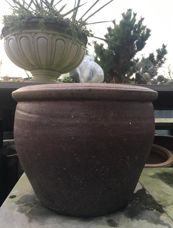 Oude bloempotten bruine terracotta hardgebakken kwaliteit, Tuin en Terras, Bloempotten, Gebruikt, Terracotta, Binnen, Balkon, Tuin