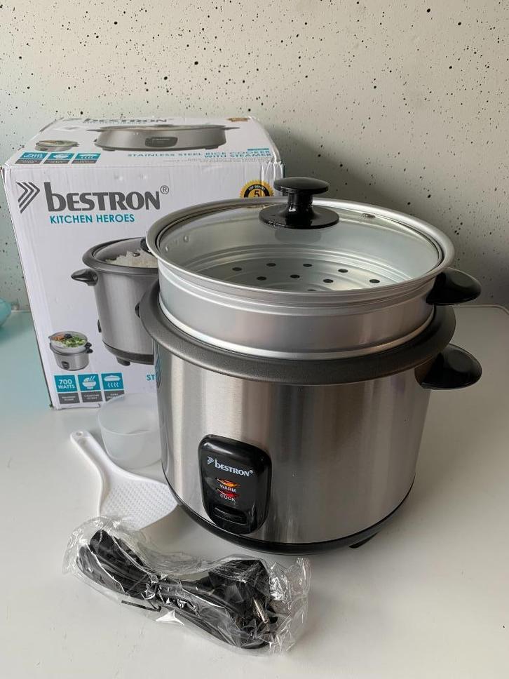 Bestron Rijstkoker met stoomer, inclusief maatbeker, Witgoed en Apparatuur, Rijstkokers, Nieuw, Verzenden
