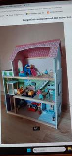 Groot poppenhuis compleet, Ophalen, Zo goed als nieuw, Poppenhuis