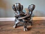 XXL vriendenkring beeld uit afrika, Antiek en Kunst, Kunst | Beelden en Houtsnijwerken, Ophalen of Verzenden