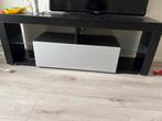 Tv-meubel zwart/wit, Gebruikt, 100 tot 150 cm, Ophalen of Verzenden, Glas