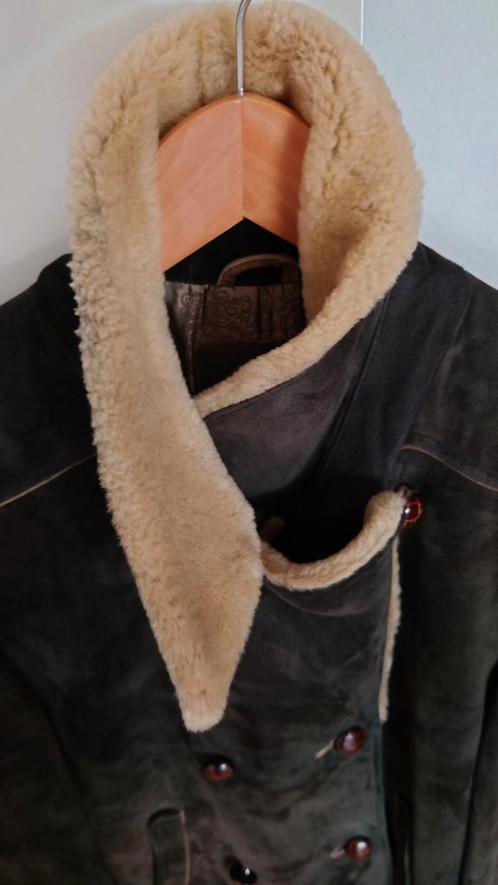 Dames jas 100% leer mt 36 Mrk Meindl, Kleding | Dames, Jassen | Winter, Gedragen, Maat 36 (S), Groen, Verzenden