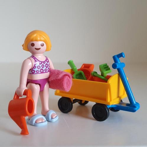 Playmobil meisje met strandkar 4755, Kinderen en Baby's, Speelgoed | Playmobil, Zo goed als nieuw, Complete set, Ophalen of Verzenden