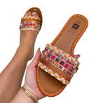‼️SALE! LAATSTE RONDE.Kleurrijke Ibiza Slippertjes Oranje, Ophalen of Verzenden, Nieuw, Oranje, Slippers