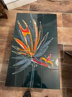Vintage Tegel Salontafel met Bloemenmotief, Ophalen, Minder dan 50 cm, Gebruikt, 50 tot 100 cm