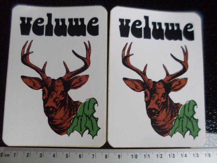 2x sticker veluwe logo hert gewei vintage, Verzamelen, Stickers, Zo goed als nieuw, Dier en Natuur, Verzenden