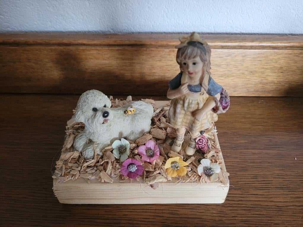 Brocante meisje met hond, Ophalen of Verzenden