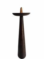 Prachtige vintage modernist wenge design kandelaar, Gebruikt, Ophalen of Verzenden, Kandelaar, Hout