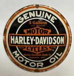 Harley Davidson genuine rond relief reclamebord van metaal, Reclamebord, Info@deconoord.nl, Deco Noord, Nieuw