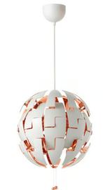 Ikea lamp PS 2014 52 cm groot wit met koperkleur, Ophalen, Zo goed als nieuw, 50 tot 75 cm