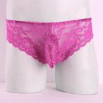 Roze heren sissy slip / mannen sexy kanten onderbroek, Verzenden, Roze, Slip
