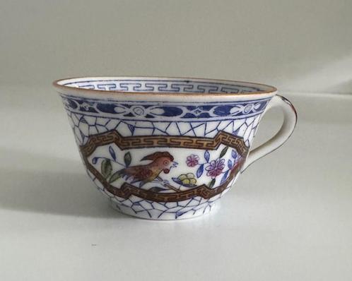 Antiek kopje met Paradijsvogel Louis Regout Maastricht 1900, Antiek en Kunst, Antiek | Porselein, Ophalen of Verzenden