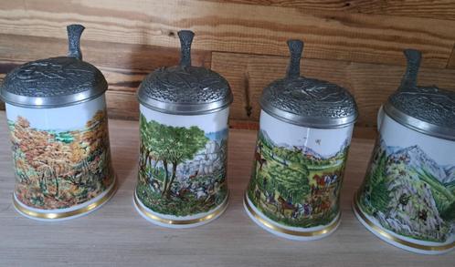 4 mooie bierpullen, Antiek en Kunst, Antiek | Keramiek en Aardewerk, Ophalen of Verzenden