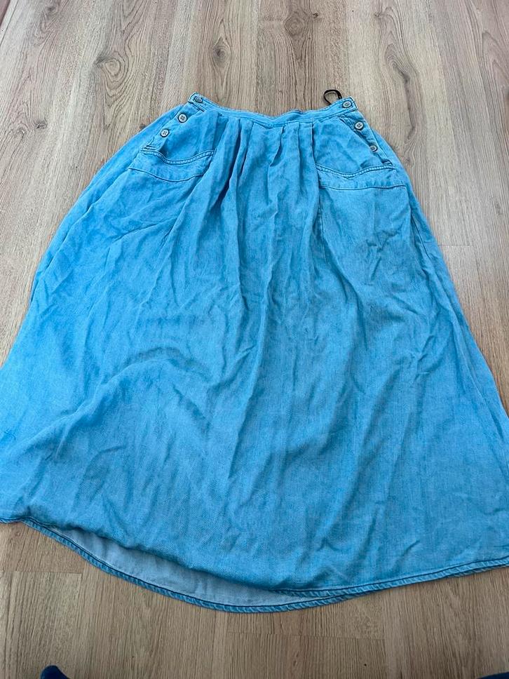 The korner blauwe rok 38 tencel, Kleding | Dames, Rokken, Zo goed als nieuw, Maat 38/40 (M), Blauw, Onder de knie, Ophalen of Verzenden