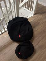 Loungepug Zitzak met Voetenbank - Zo Goed Als Nieuw, Ophalen, Zo goed als nieuw, Zwart, Zitzak