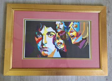 Mooi ingelijste popart afbeelding van de Beatles beschikbaar voor biedingen