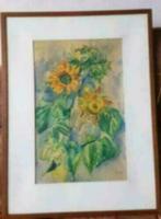 Aquarel Henk v d Idsert zonnebloem 2e gen. Bergense school, Ophalen
