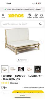 Bamboe Tuinbank met Kussens, Tuin en Terras, Tuinbanken, Ophalen of Verzenden, Zo goed als nieuw, Hout