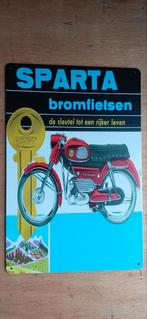 Sparta bromfietsen blikken bord 20 x 30 cm., Verzamelen, Merken en Reclamevoorwerpen, Ophalen of Verzenden, Nieuw, Reclamebord