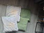 4 kussens, Huis en Inrichting, Woonaccessoires | Kussens, Ophalen, Gebruikt, Blauw, Vierkant