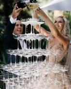 66x champagne coupe glas: maak je eigen champagne toren, Ophalen, Glas of Glazen, Overige stijlen, Glas