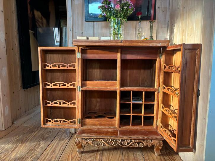 Prachtig Hardhouten Barretje/Kastje, Huis en Inrichting, Kasten | Buffetkasten, Zo goed als nieuw, 100 tot 150 cm, 50 tot 100 cm