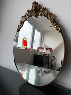 Antieke spiegel Art Nouveau brons met Engel, Antiek en Kunst, Ophalen of Verzenden, Ovaal, Minder dan 100 cm