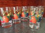 Franse Vintage Orange glaasjes Bigallet, 6 stuks, Ophalen of Verzenden, Zo goed als nieuw, Borrel- of Shotglas
