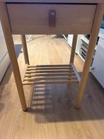 Twee stuks houten nachtkastje met lade prijs per twee, Zo goed als nieuw, 45 tot 65 cm, Hout, 55 tot 70 cm