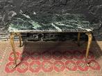 Vintage salontafel groen marmeren blad messing Louis XIV, Antiek en Kunst, Ophalen