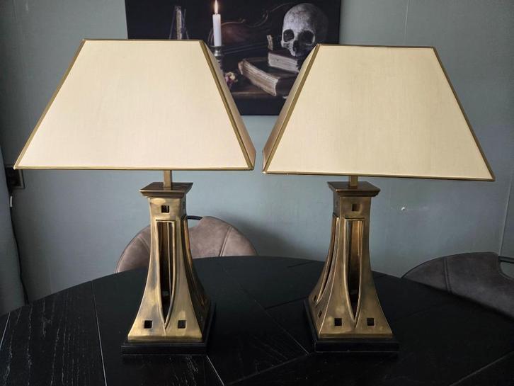 Zware design tafellampen, Huis en Inrichting, Lampen | Tafellampen, Gebruikt, 50 tot 75 cm, Metaal, Ophalen of Verzenden