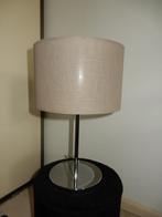Zilveren lamp met taupe kleur kap, Minder dan 50 cm, Gebruikt, Ophalen