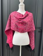 ZGAN! Fuchsia roze geweven grote sjaal, Ophalen of Verzenden, Zo goed als nieuw, Maat 46/48 (XL) of groter, Sjaal