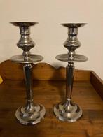 Vintage chroom kandelaars, Huis en Inrichting, Woonaccessoires | Kandelaars en Kaarsen, 25 tot 50 cm, Ophalen of Verzenden, Zo goed als nieuw