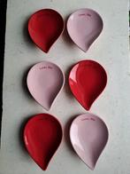 6x theetip blaadje roze/rood, Huis en Inrichting, Keuken | Servies, Gebruikt, Ophalen of Verzenden, Overige stijlen, Glas