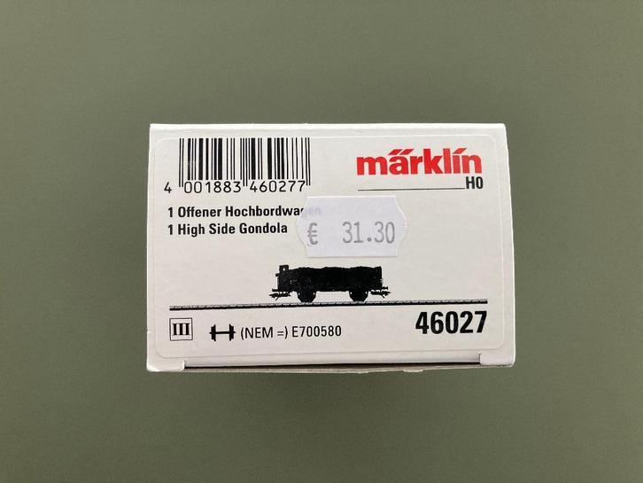 Märklin H0 / 46027 Hogeboordwagen met kolenlading, Hobby en Vrije tijd, Modeltreinen | H0, Zo goed als nieuw, Wagon, Wisselstroom