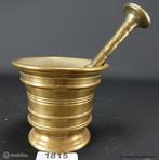 Online Veiling: Oude bronzen vijzel met stamper