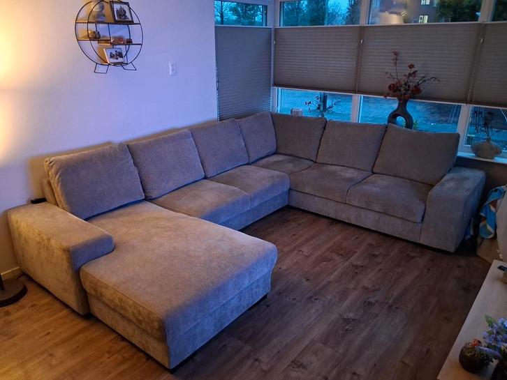 U-bank / Slaapbank met opbergruimte - Hoekbank, Huis en Inrichting, Banken | Bankstellen, Gebruikt, Hoekbank, Vierpersoons of meer