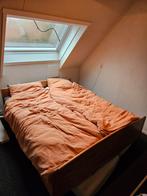Bed houten frame, 160 cm breed, incl. lattenbodems, Ophalen, Tweepersoons, Zo goed als nieuw, 200 cm