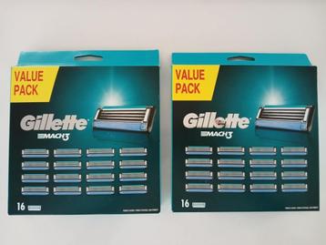 2 x Gillette Mach3 Scheermesjes - 16 stuks beschikbaar voor biedingen